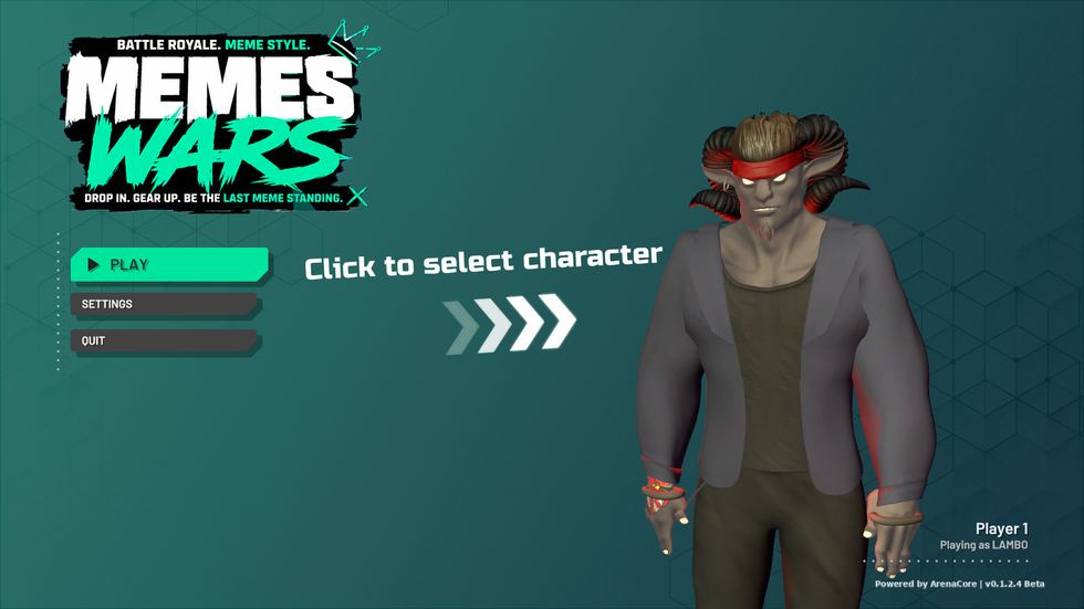 لقطة من مرحلة التعريف في Memes Wars